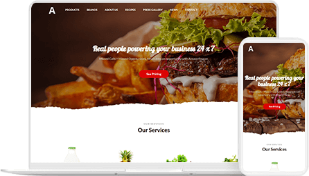 Food Website Mockup